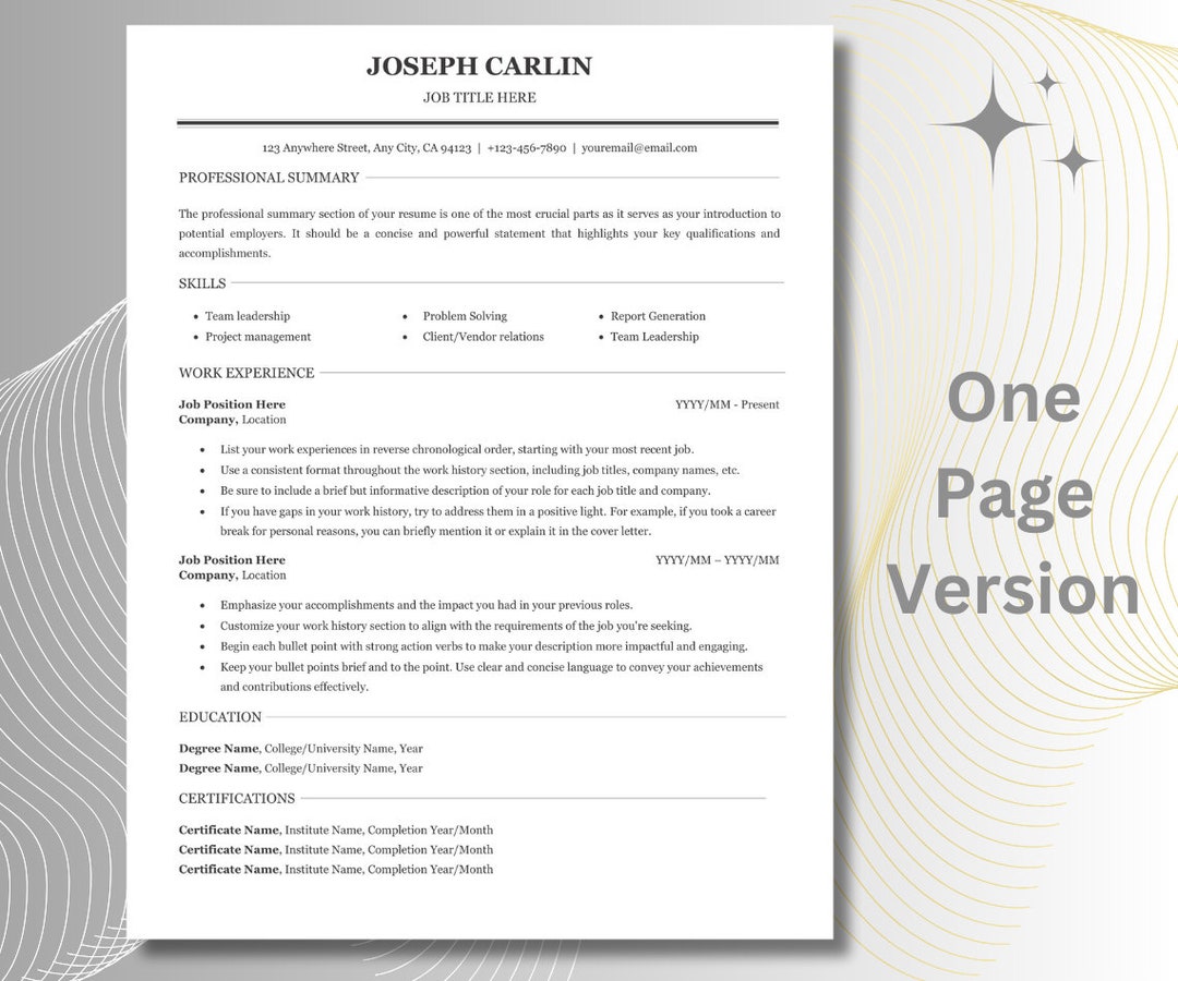 Simple Resume Template ATS Passed - Il 1080xN.5297541697 7haj 