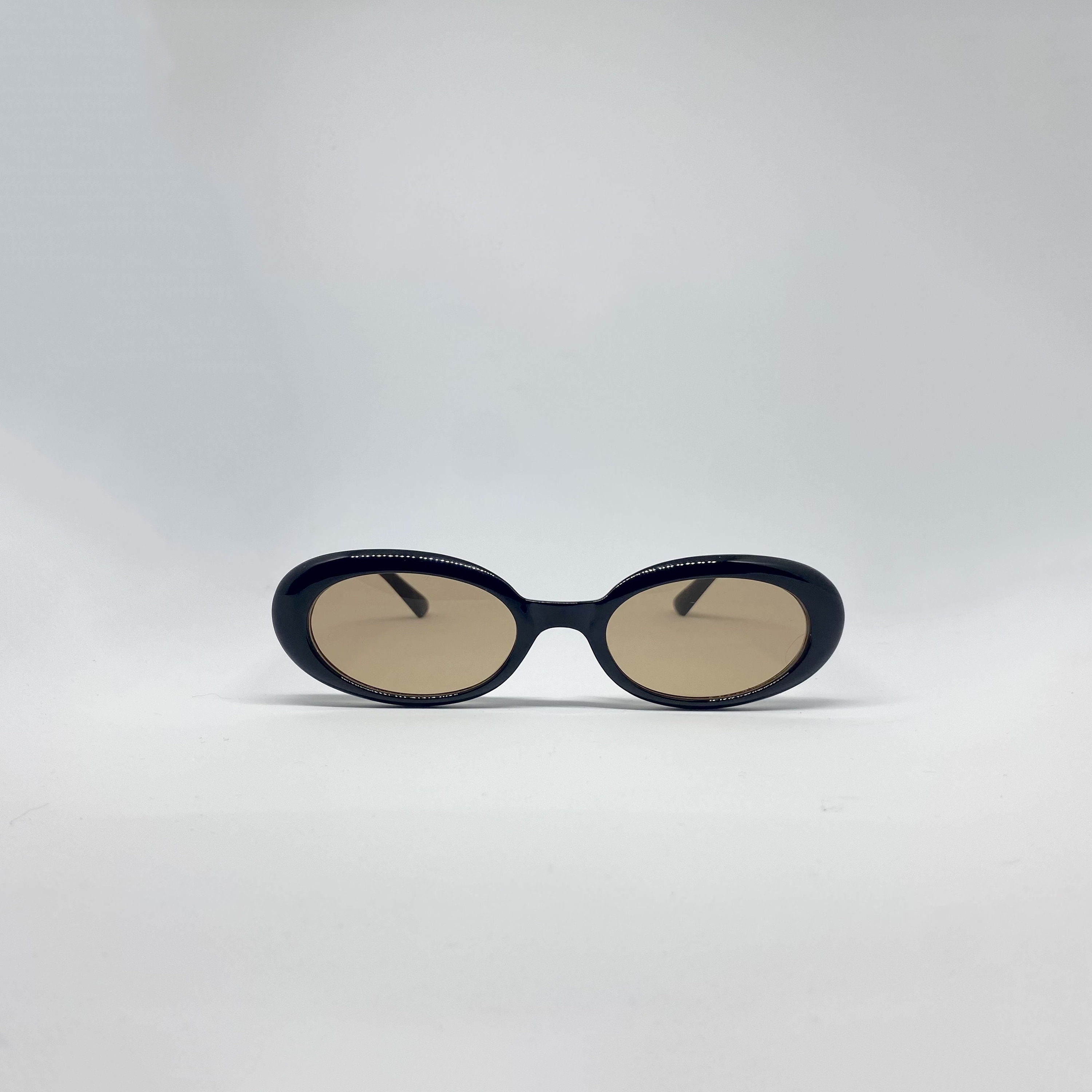 Classic Style Metal T Letter Oval Frame Sunglasses - Black – Trendy & Unique