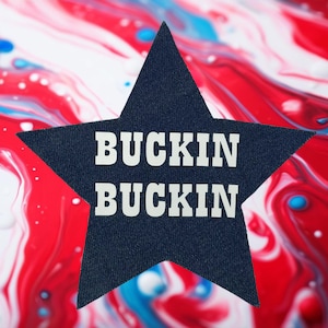 Buckin star patch iron-on