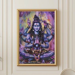 Lord Shiva Wall Art, Shiva Print, Indian God Mahadev Digital Download