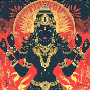 Durga Maa Poster, Hindu Durga Painting, Navratri Print, Dashain Gods, Goddess Durga, Deity Digital Download