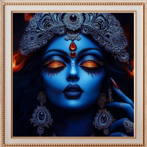 KALI Wall Art Goddess Kali Maa Hindu God Painting, Indian Deity Photo, Hinduism Devi Print, Spiritual Sacred Decor, Maha Kali Canvas Art