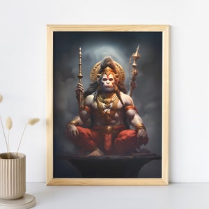 Lord Hanuman Art CANVAS, Hanuman Painting, Ramayana, Hindu Gods, Hindu Art, Hindu Wall Decor, Hanuman Chalisa, Hanuman Wall Art