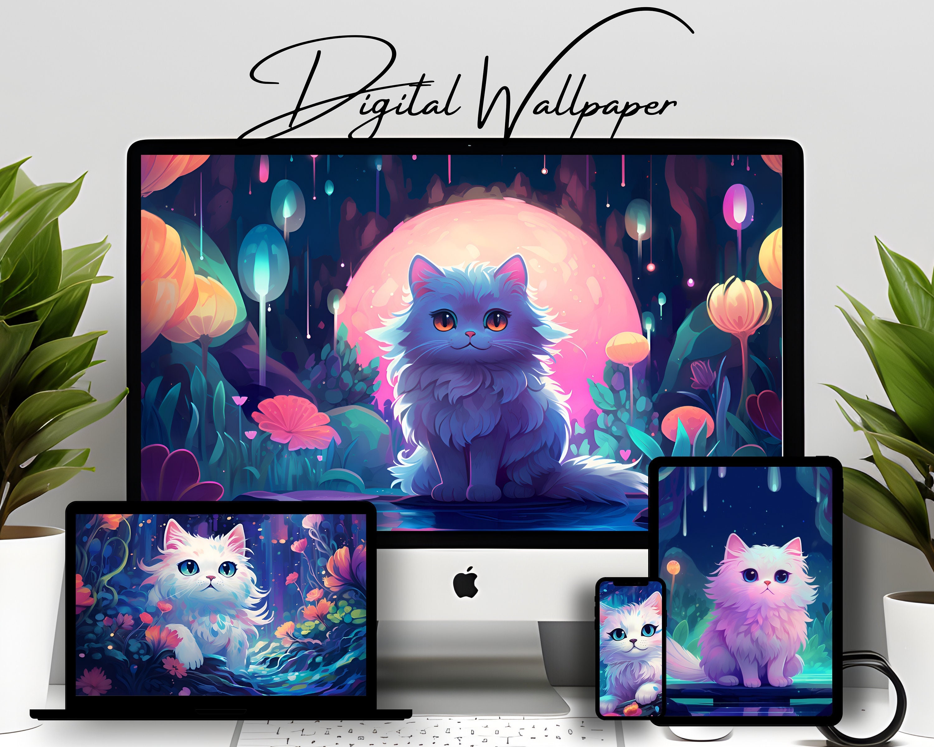 Lofi Cat Wallpapers Aesthetic Lofi Wallpapers Twitch  Etsy