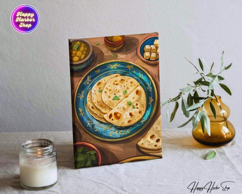 Nan Roti Poster Indian Food Art, Naan Poster, Desi Art, Modern South Asian Art, Nepal ...