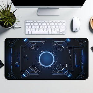 Cyberpunk Desk Mat Retrowave Deskmat Cyberpunk Mouse Pad, Star Trek Mouse Pad Futuristic Tech Gifts Cyberpunk Mousepad Deskpad Cool PC Setup