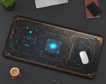 Cyberpunk Desk Mat Futuristic Sci-fi Gamer Gift Gaming Mouse Pad Cyberpunk 2077 Decor Tech Accessories Desk Decor Gaming Computer Play Mat