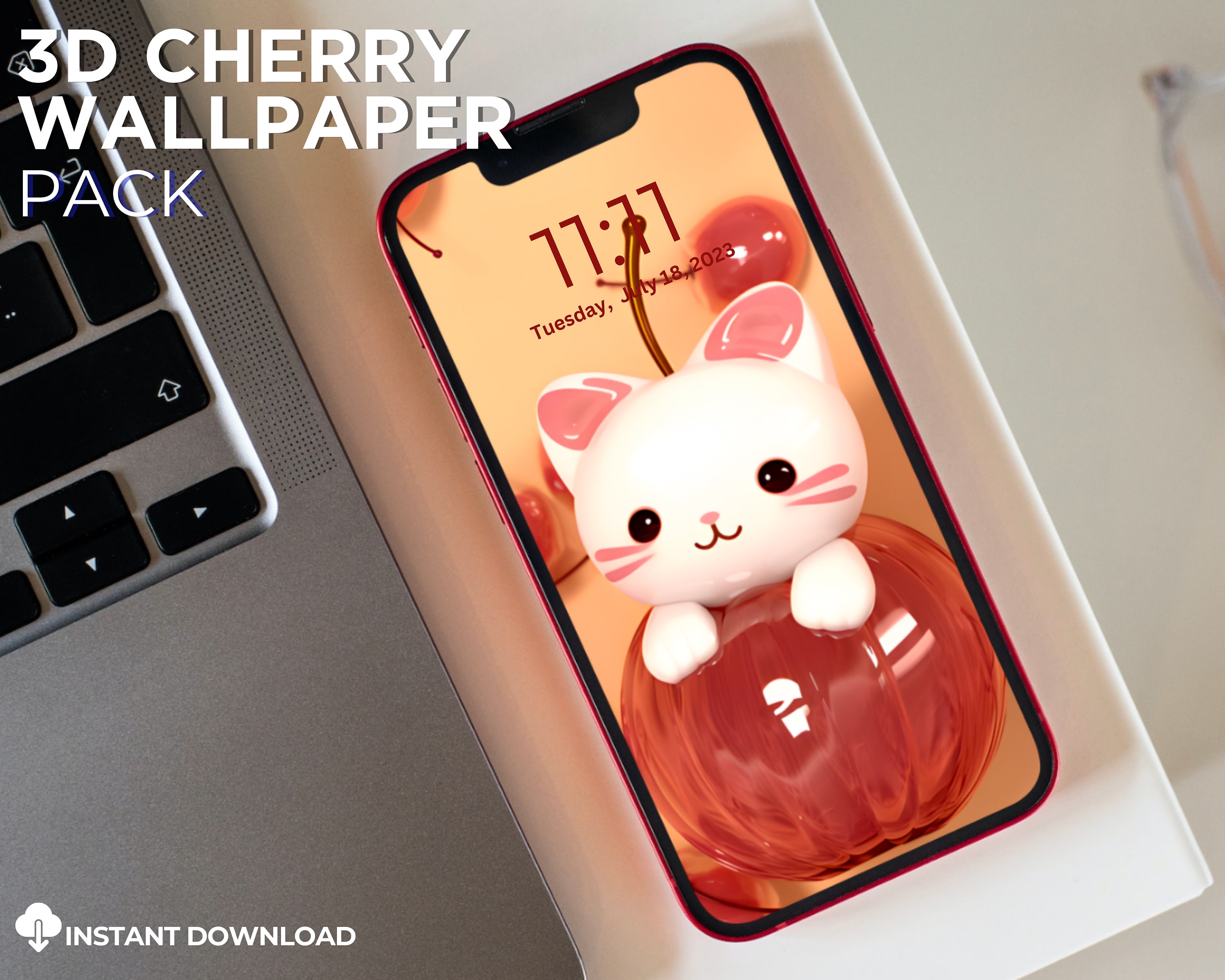 3D Aesthetic Kawaii Cute Cat Wallpaper for Mobile Phone, 3D Android Ios ...