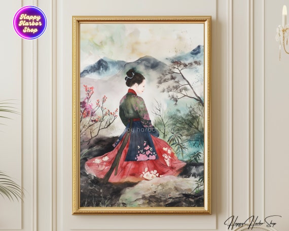 modern hanbok watercolour