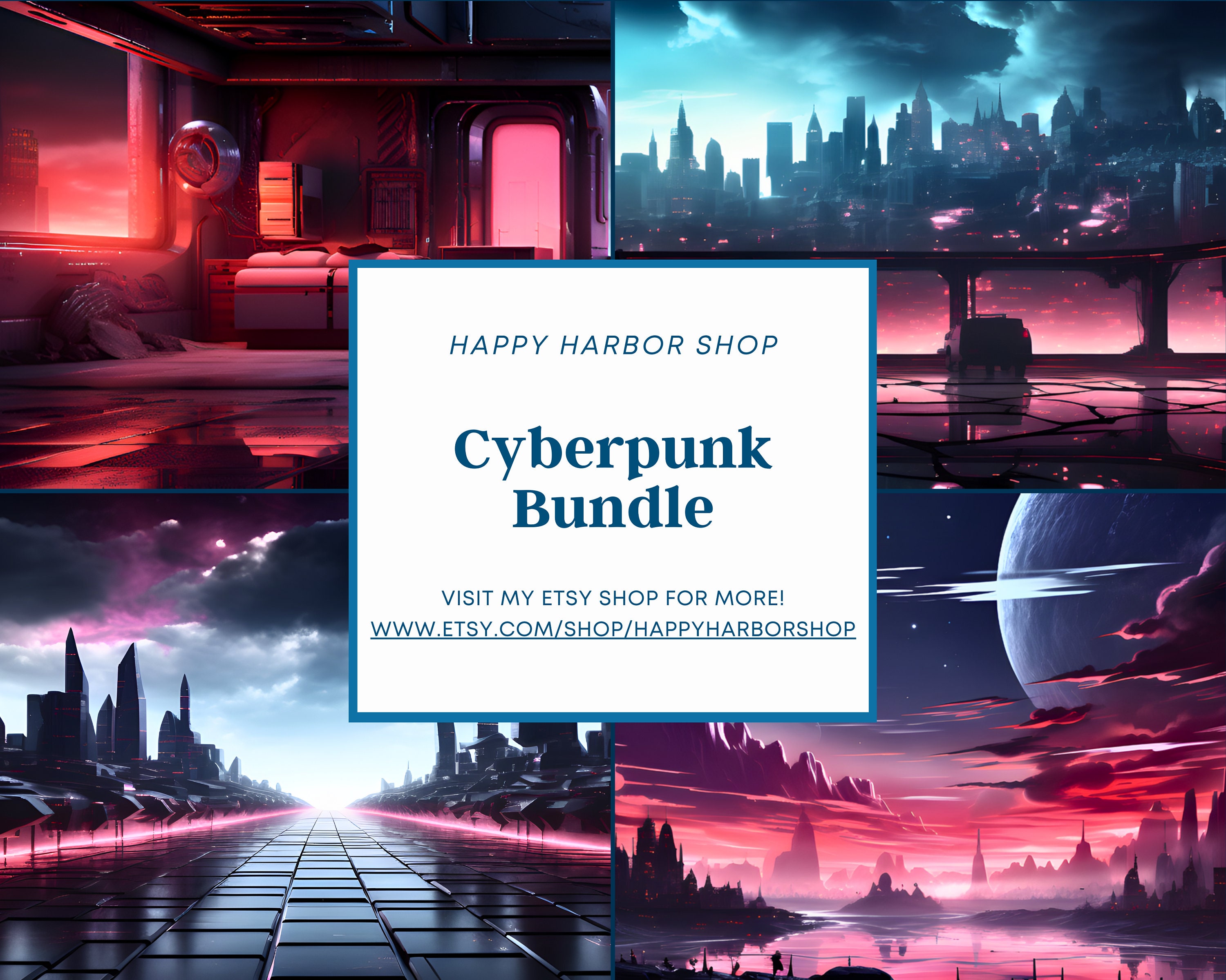 Ultrawide Cyberpunk Wallpaper Sci-fi Fantasy (Instant Download) 