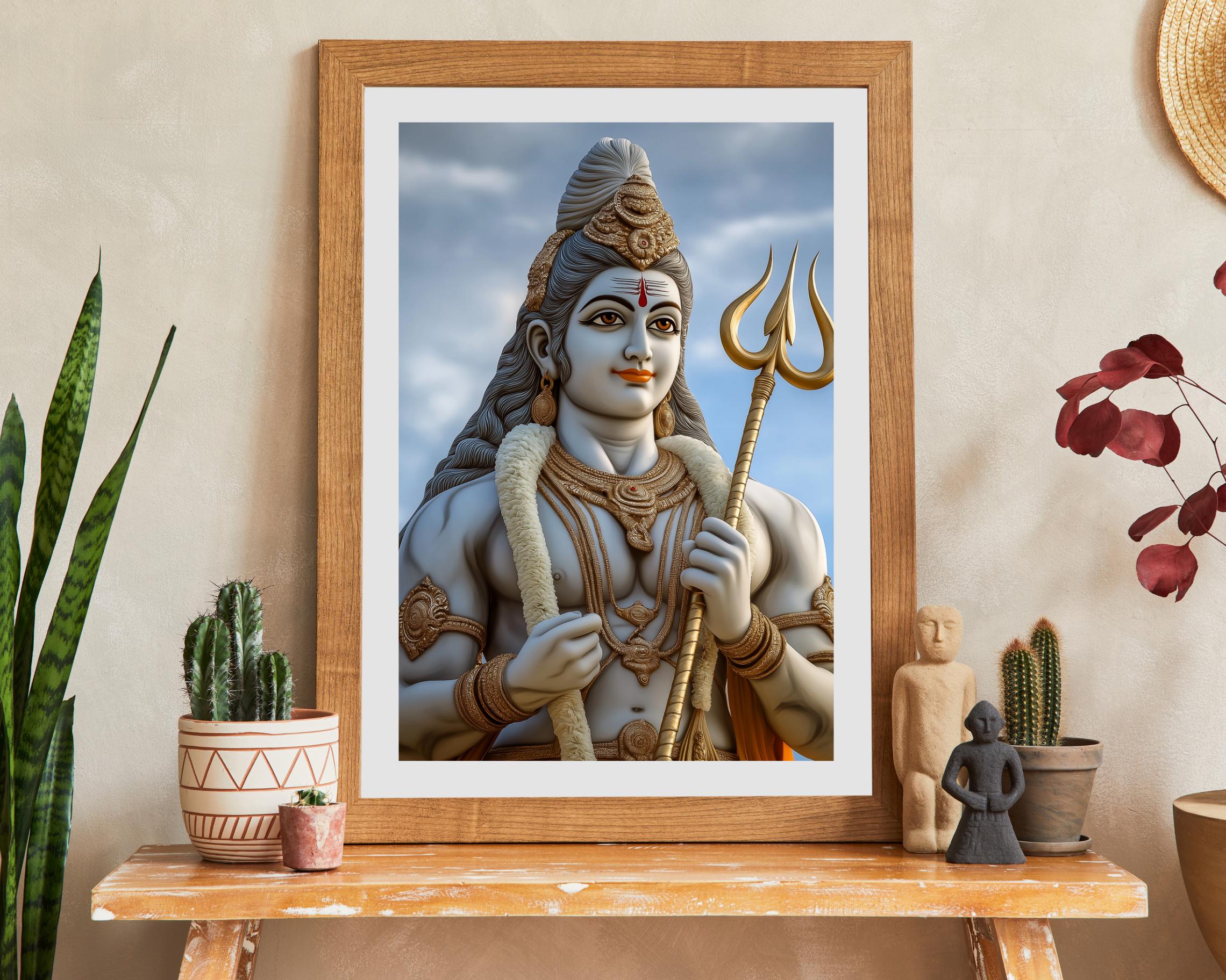 Shiva Art Lord Shiv Painting, Hindu God Canvas Art, Indian Devotional ...