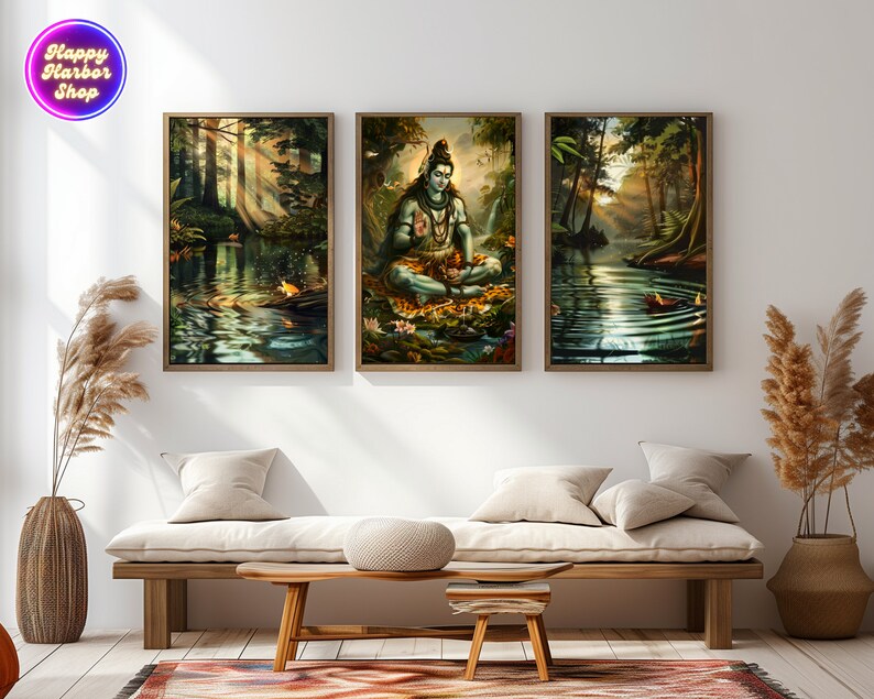 Lord Shiva Painting, Hindu God Shiva Art, Traditional Shiva Artwork