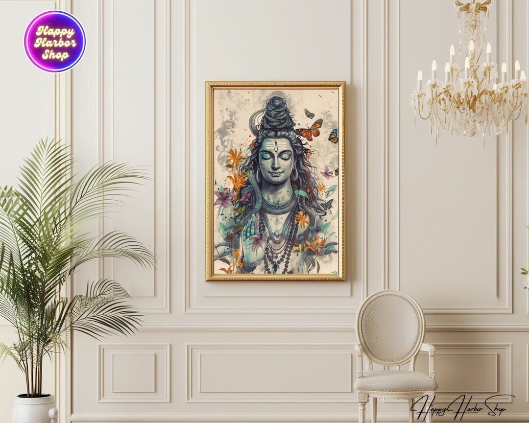 Lord Shiva Wall Art, Shiva Print, Traditional Hindu God Painting ...