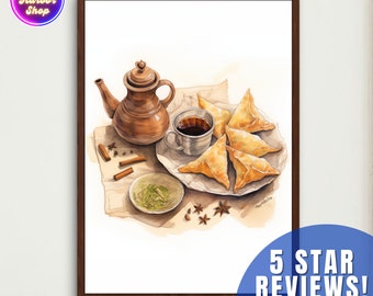 Mumbai Street Eats Wandkunst Samosa Indisches Essen Kunst Desi Food Art Desi Snack Art Digitales Food Art Aamchi Mumbai Essen Zeichen Kulturelles Foodie Geschenk