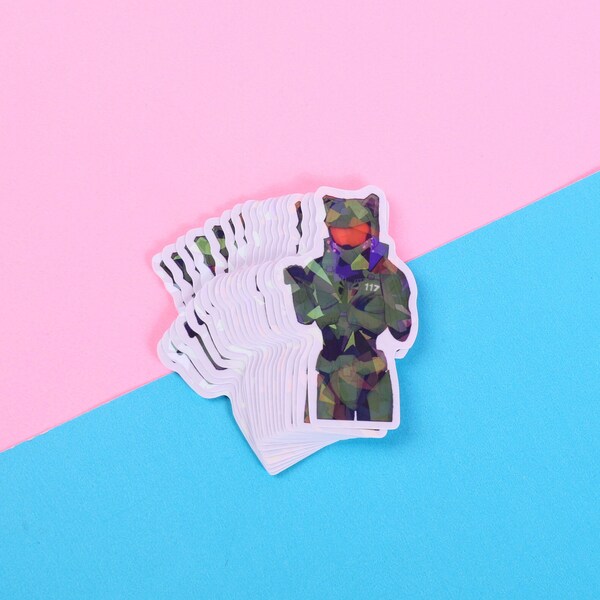Halo Master Chief Cat Ears Holographic Sticker