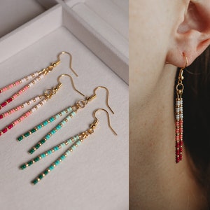 Orecchini con perline sfumate, orecchini a gancio placcati in oro 18 carati, orecchini pendenti minimalisti, moderni gioielli con lingotti d'oro, stile Boho, regali per lei