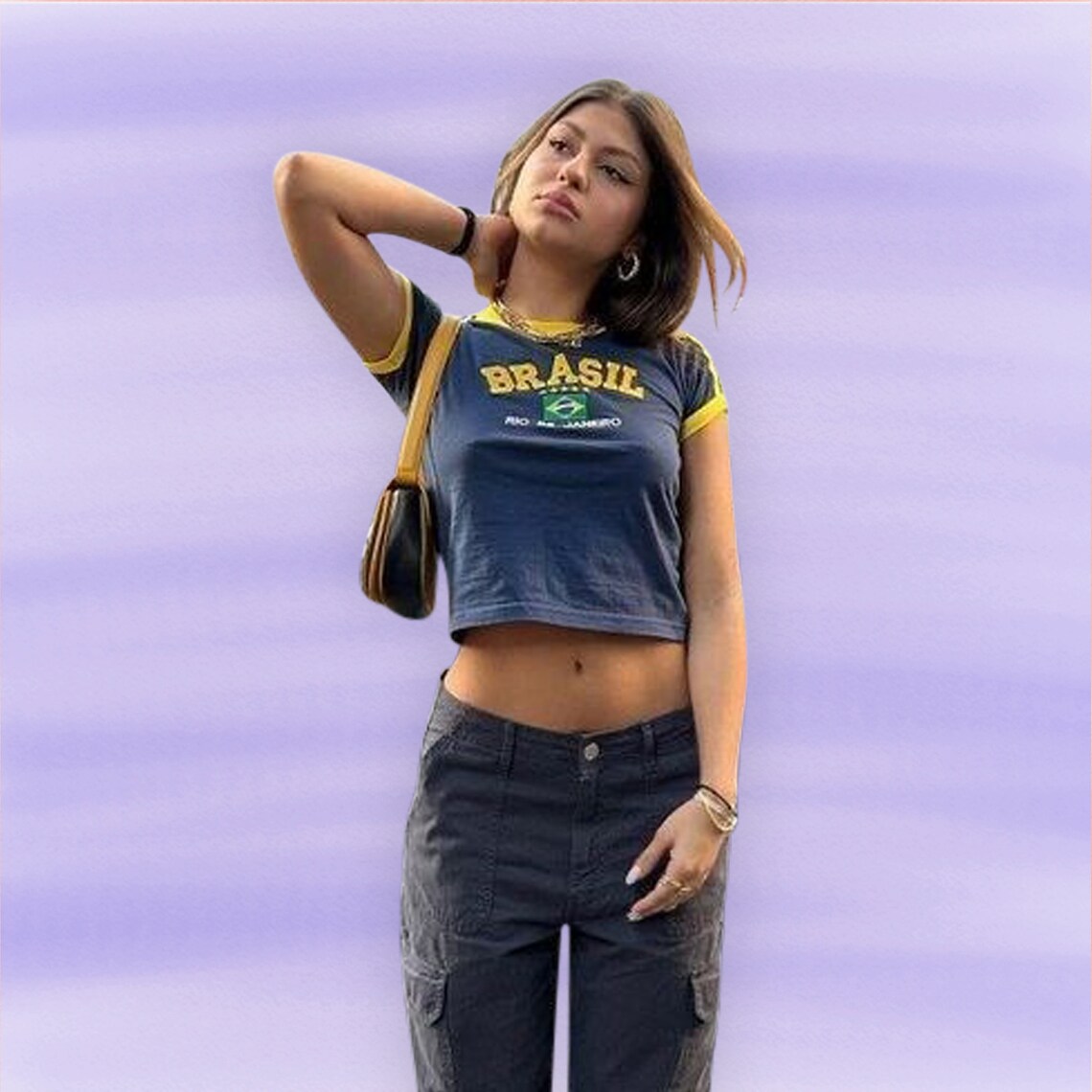 Y2K Brazil Baby Tees Embroidered Aesthetic Tee Y2K Girls Etsy