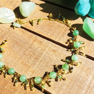 Green Aventurine Gold dangling bracelet