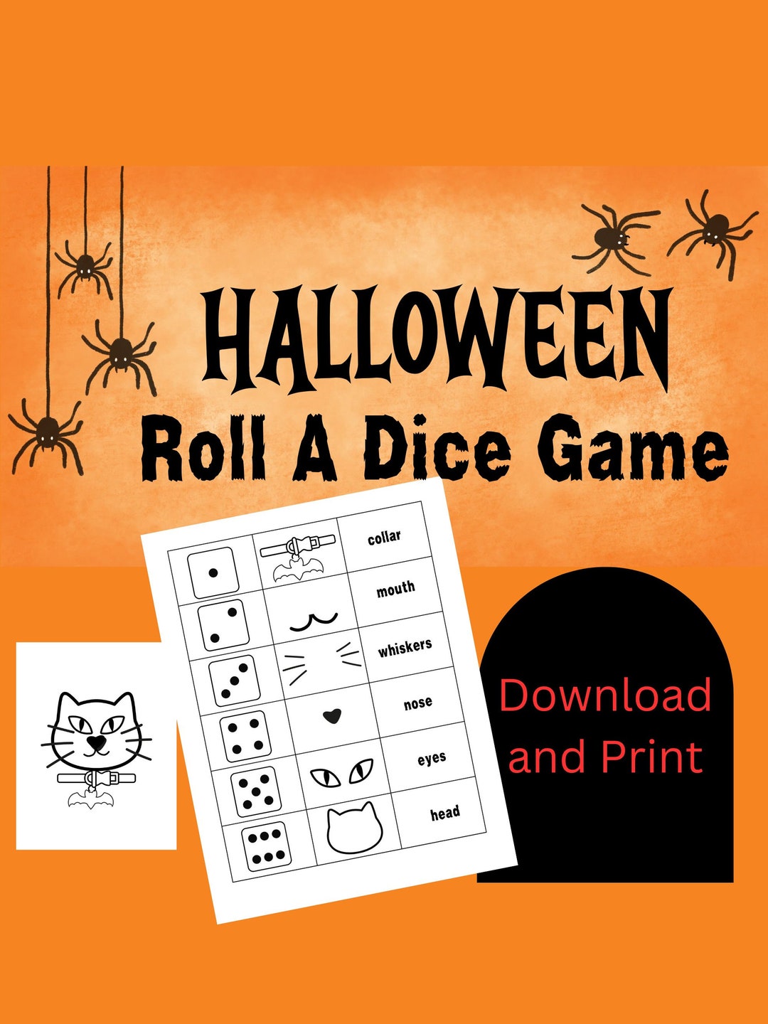 Printable Halloween Dice Game Classroom Games Halloween - Etsy