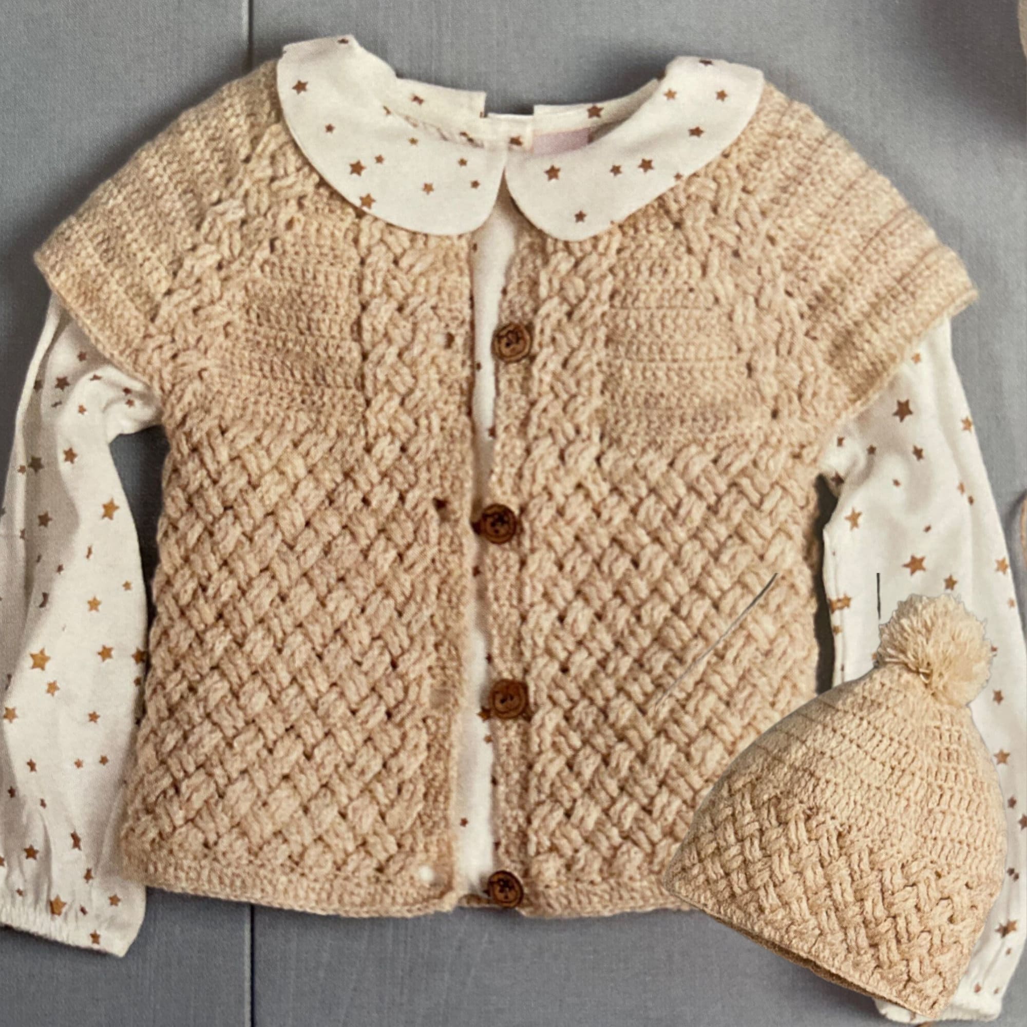 PDF KNITTING PATTERN Baby Cardigan Vest Beanie Set Etsy