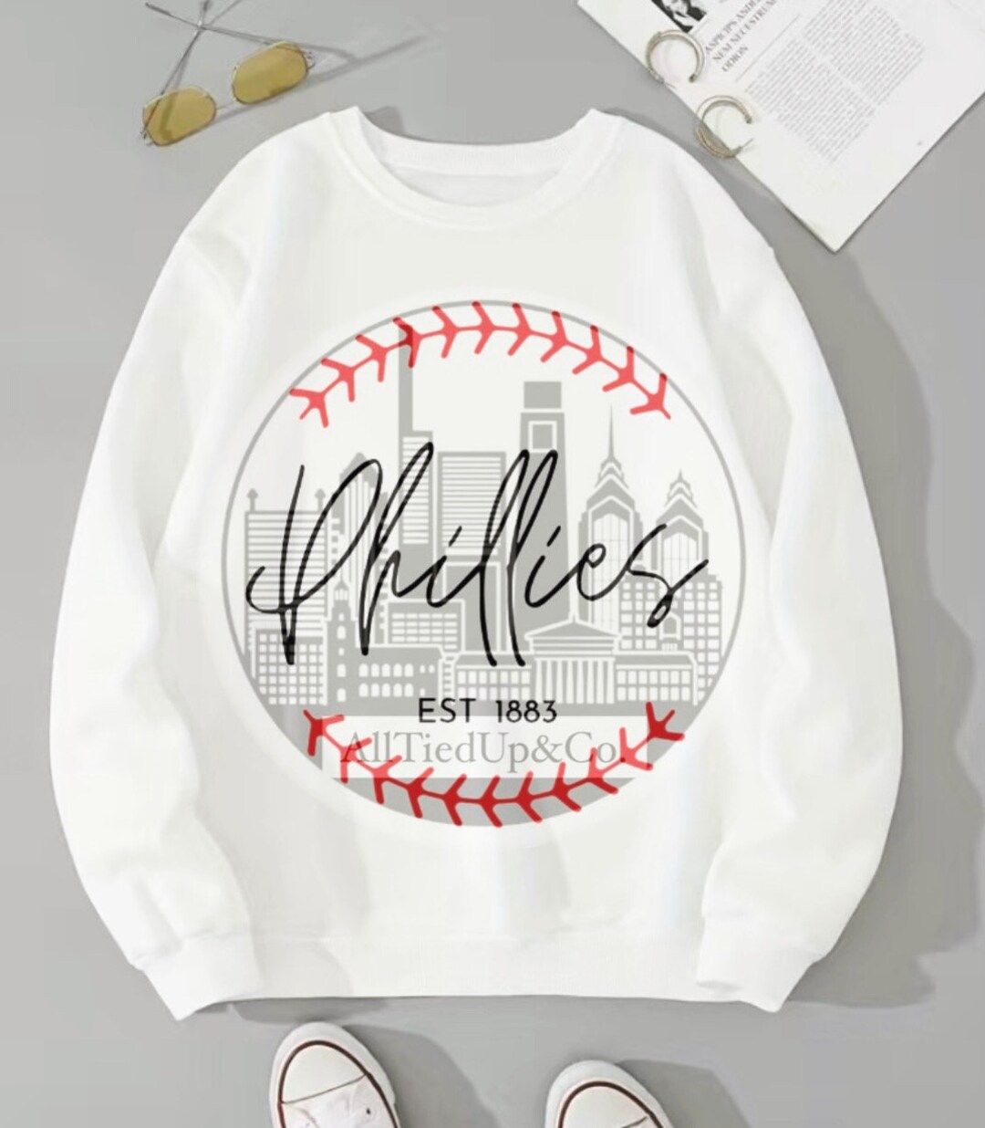 Philadelphia Phillies Sweatshirt Philadelphia Baseball Etsy