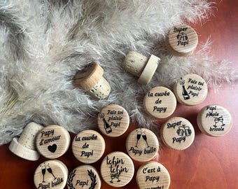 Bouchons De Bouteille De Vin Personnalisés Gravés - 20 Pièces En Bois, Forme En T - Cadeau Mariage, Anniversaire