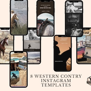 Western Instagram Vorlage | Pferd Instagram Post | Cowgirl Vorlagen | Canva Vorlage.