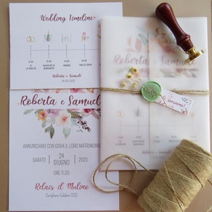 Partecipazione Matrimonio Colourful Floreal - Carta Vellum
