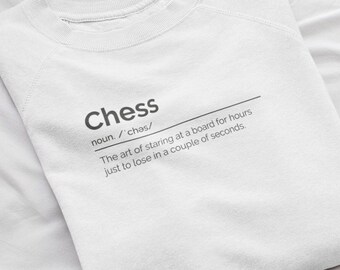 Chess Dictionary Definition, Funny Chess Player Sweatshirt, Chess Lover Sweater, Minimalist Birthday Gift, Oversize Pullover, Chess Present