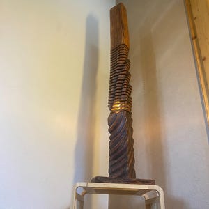 Wooden light sculpture | Floor lamp made of recycled beech wood | Table lamp | Decorative wooden lamp | Night light