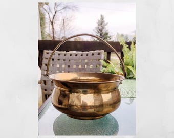 Vintage Brass Over Copper Planter: Made in India, Candy Trinket Bowl
