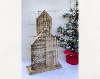 Wooden church.  Rustic wood church.  Handmade church tall.  Wood church for crafting.  Tabletop display church.  14.75" tall