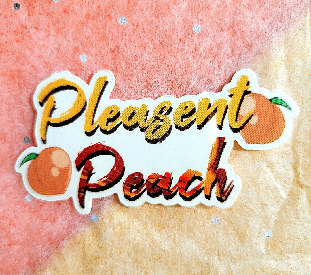 Pleasent Peach Wording Die Cut Glossy Vinyl Sticker - Etsy