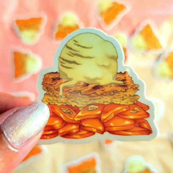 Peach Cobbler & Ice Cream Sticker - Glossy Die Cut Vinyl - Etsy