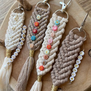 Aanpasbare macramé sleutelhanger, cadeau voor moeder, oma, leraar, oppas, housewarming, feestjes, verjaardagen...