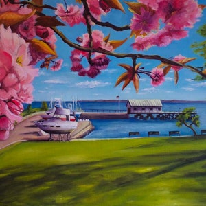 Wharf in Spring Art Print