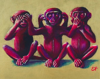 See No Evil, Hear No Evil, Speak No Evil Art Print