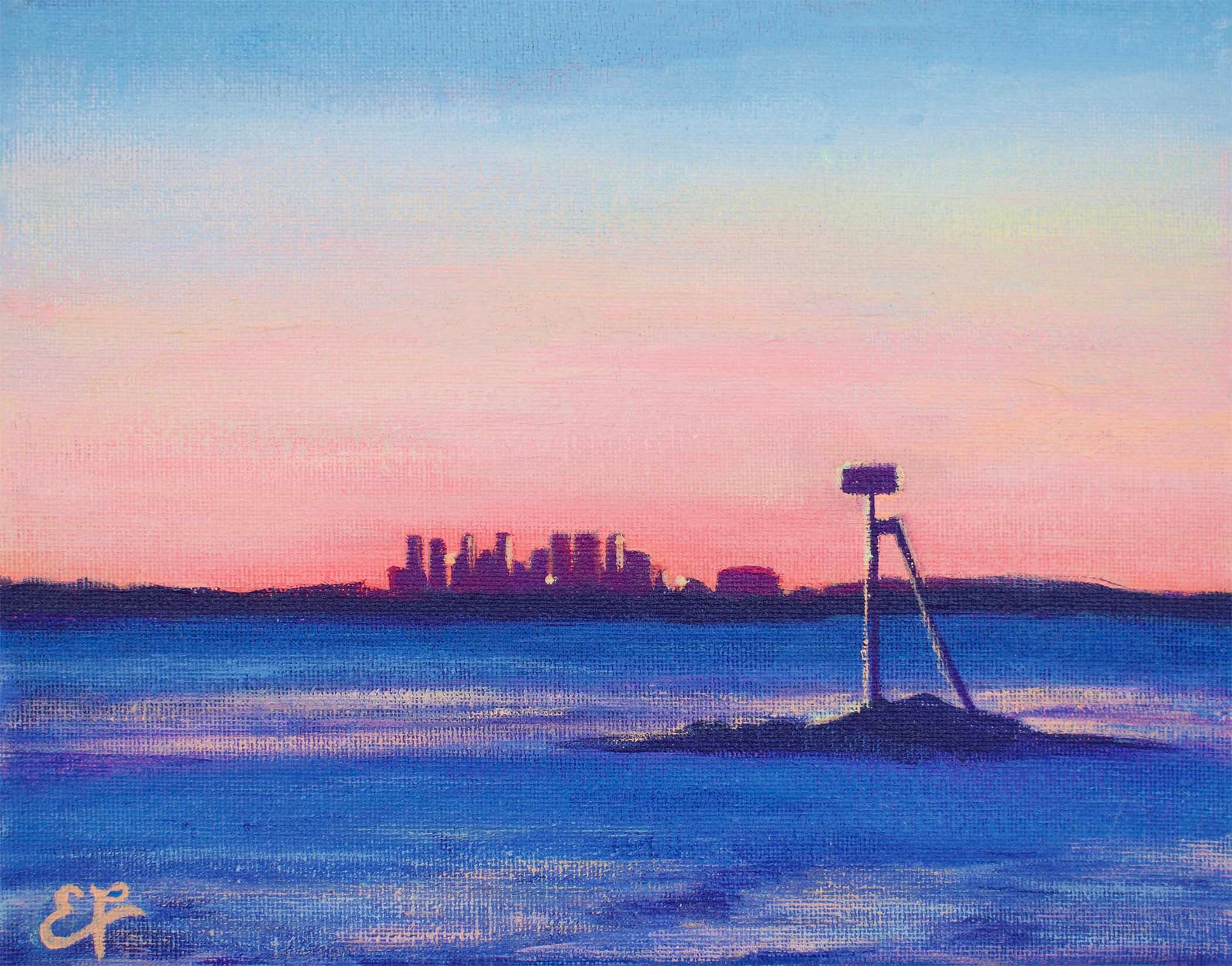 Boston At Dusk Art Print