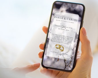 Invitación de boda digital interactivo personalizable