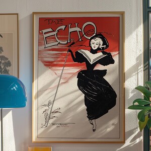 Poster vintage di The Echo: stampa di Arthur Nankivell di qualità museale di Chicago