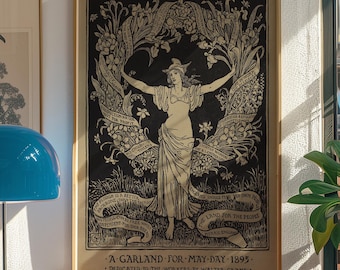 Walter Crane May Day Art Nouveau Print: Workers Rights Poster