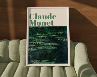 Claude Monet Poster | Claude Monet Waterlilies | Museum of Modern Art Exhibition Poster | Claude Monet Painting | Trendy Home Decor Artprint