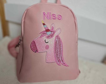 Kinderrucksack mit Namen personalisiert Tolles Kindergeschenk Kita Kindergarten Mini Rucksack Kleinkinder  Einhorn