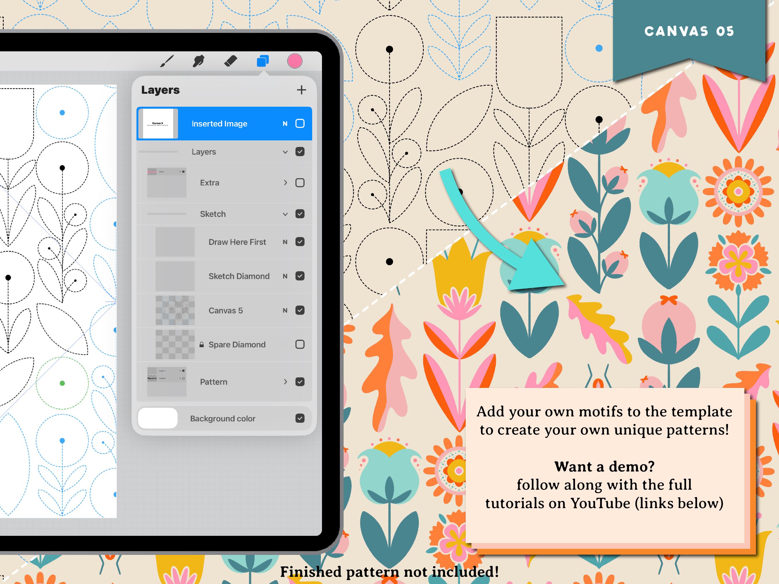Pattern Maker Float File The Pattern Maker Canvas: Folk Art Floral Templates, Diamond Method ...