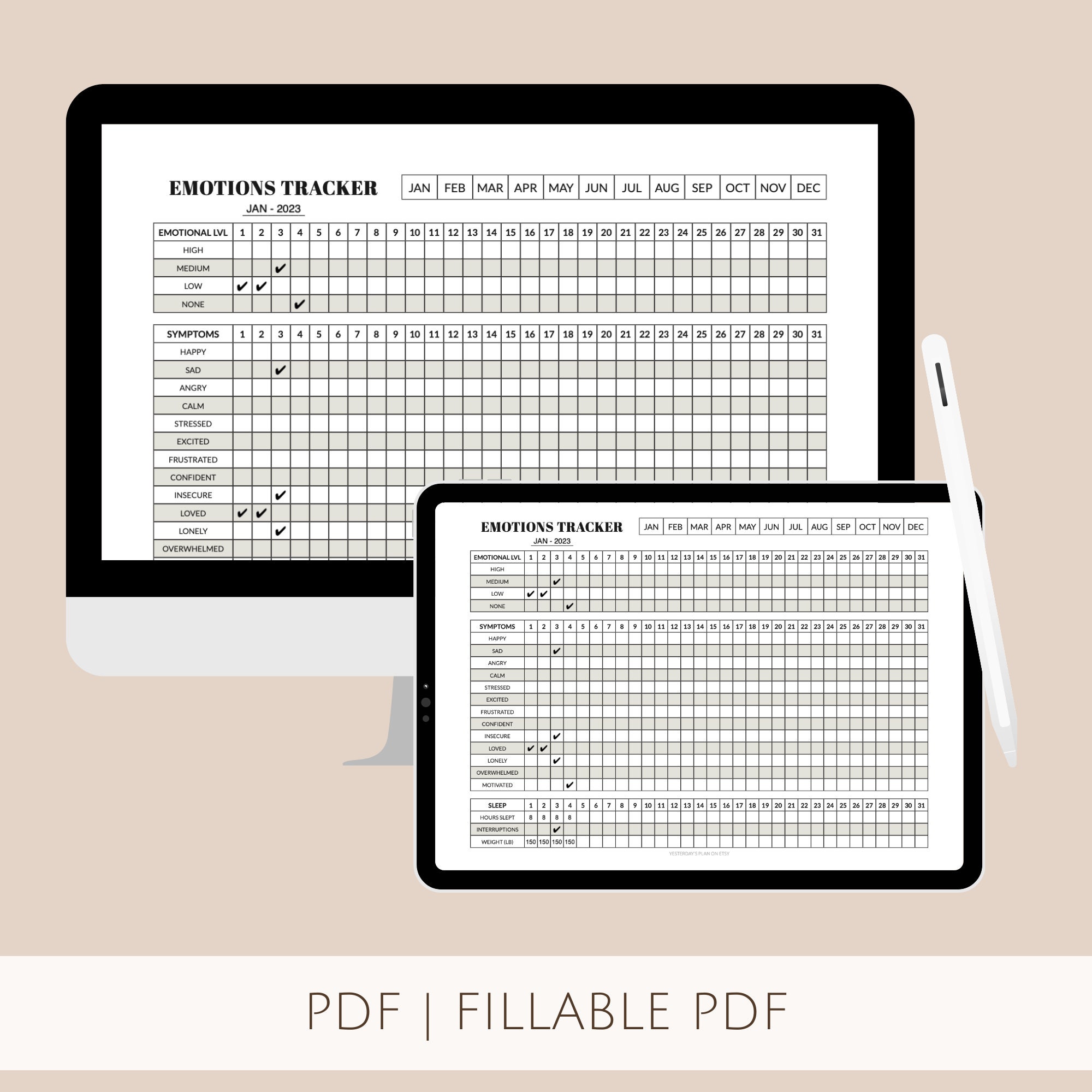 Emotions Tracker Printable | Feelings Diary (digital Download) - Etsy