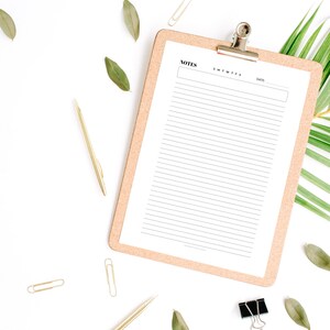 Lined Notes Page Printable | Note-taking Template | Notes Template ...