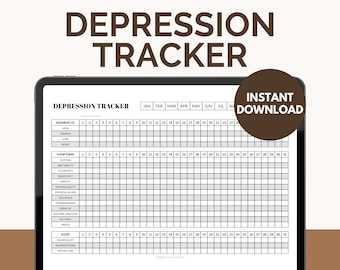 Depression & Mood Tracker Printable | Mental Health, Symptoms (Fillable PDF)