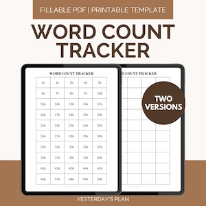 Word Count Tracker Vorlage | Schreibe Fortschritt Tracker| Schreibwerkzeug | Schreibt GOal-Tracker | Ausfüllbares PDF | US Letter | Halbbuchstabe | A4-A5