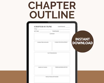 Chapter Outline Template | Story Planning, Fillable PDF (US Letter, A4, A5)