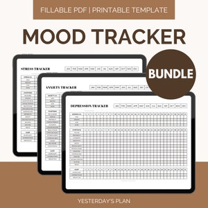 Stemmingstrackerplanner | Stemmingsdagboek | Sjabloon voor digitale stemmingstracker | Afdrukbaar stemmingsdagboek | Invulbare PDF | Amerikaanse brief | Halve brief | A4 A5